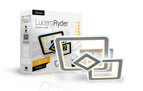 Lucero Ryder 130 W-os  50 cm átmérőjű fehér LED távirányítós és mobil applikációval vezérelhető mennyezeti lámpa