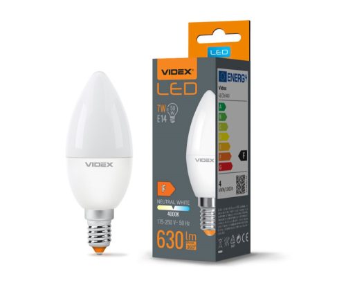 Videx C37 LED izzó 7 W-os natúr fehér  E14-es foglalattal