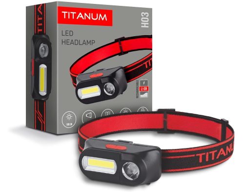 Videx TITANUM LED Fejlámpa újratölthető akkumulátorral  6500K  TLF-H03