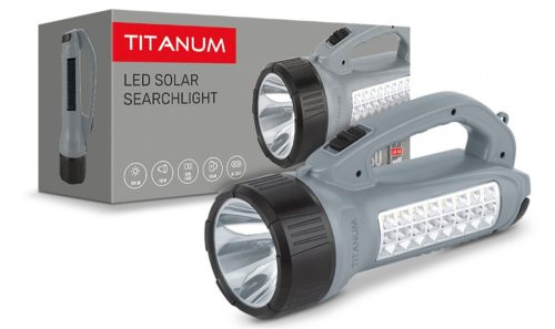 Videx TITANUM napelemes hordozható LED zseblámpa  5500-6500K  90-200lm  TLF-T09SO