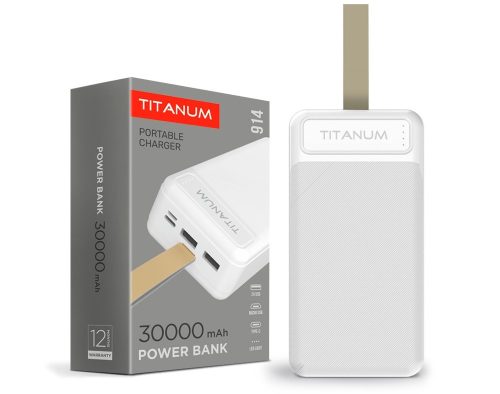 Videx TITANUM power bank  fehér színű  30000mAh  TPB-914