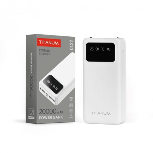 Videx TITANUM power bank  fehér színű  20000mAh  OL22