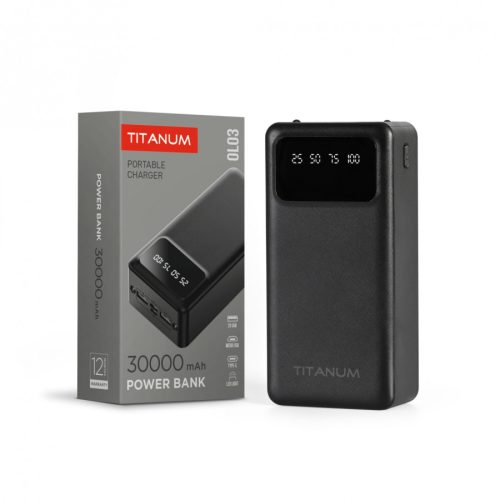 Videx TITANUM power bank  fekete színű  30000mAh  OL03