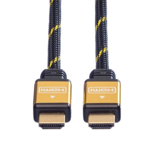 ROLINE Kábel HDMI - HDMI + Ethernet, M/M, 10 m, fekete/arany