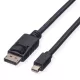 ROLINE Kábel DisplayPort - Mini DisplayPort, 2k@60Hz, M/M, 2m, fekete