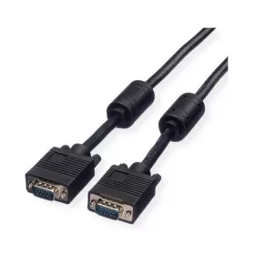 ROLINE kábel VGA HQ + Ferrite + DDC, HD15, M/M, 15m, fekete