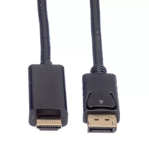 ROLINE Kábel DisplayPort 1.2 DP - HDMI 4K@60Hz, M/M,  3m, fekete