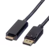 ROLINE Kábel DisplayPort 1.2 DP - HDMI 4K@60Hz, M/M,  5m, fekete