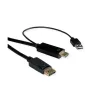 ROLINE Kábel HDMI (UHDTV) - DisplayPort 1.2 4K@60Hz (HDMI forrás) M/M,   2m, fekete