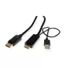 ROLINE Kábel HDMI (UHDTV) - DisplayPort 1.2 4K@60Hz (HDMI forrás) M/M,   2m, fekete