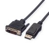 VALUE Kábel DisplayPort, DP-DVI (24+1), LSOH, M/M, black, 2 m