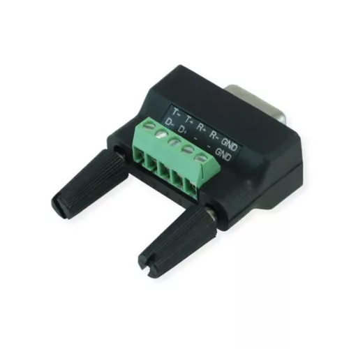 ROLINE Kábel USB-A - RS422/485, konverter, M/M, 1,2m, fekete