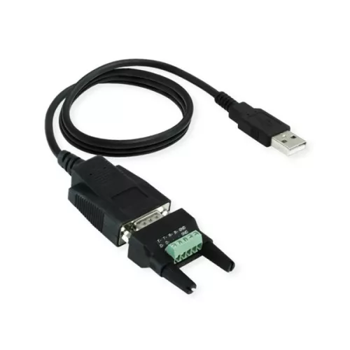 ROLINE Kábel USB-A - RS422/485, konverter, M/M, 1,2m, fekete