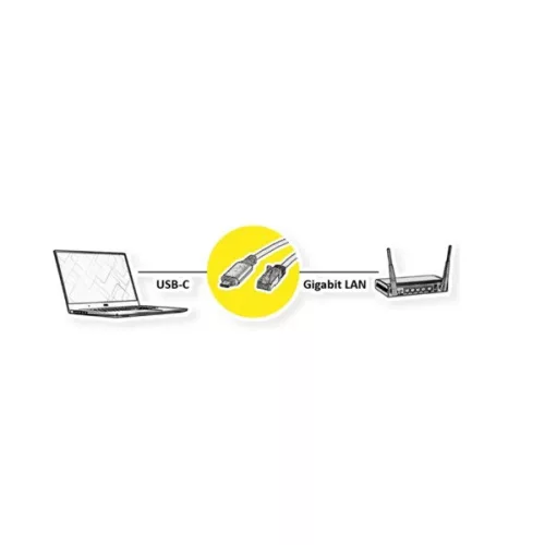 VALUE Kábel USB 3.2 USB-C - RJ45, M/M, 5m, fekete