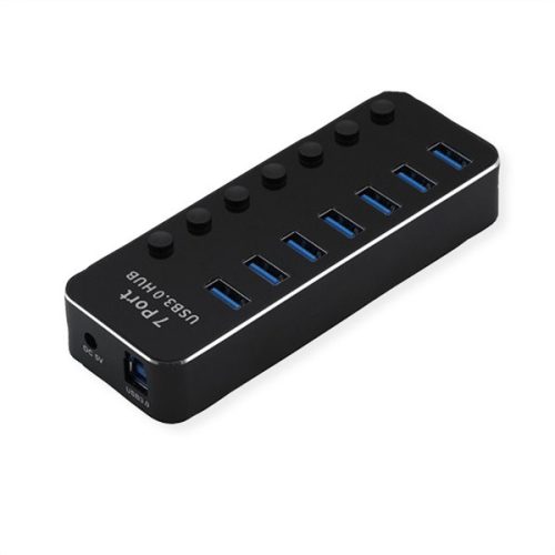 ROLINE HUB USB 3.2 Gen 1, 7 port, fekete