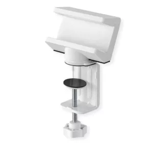   VALUE Szorító hálózati elosztó asztali tartó, asztalra szorítható, 360°-ban elforgatható vízszintes, fehér