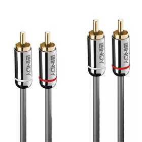   LINDY Kábel Audio Kettős Phono, Cromo Line, Soundbar vagy Hi-Fi csatlakoztatásához TV-hez, 1m, szürke