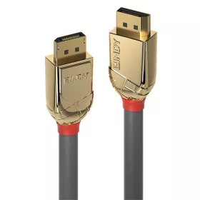   LINDY Kábel DisplayPort 1.4 DP - DP, High Speed Gold Line, 8K@60Hz, M/M, 10m, szürke - 20 ÉV GARANCIA