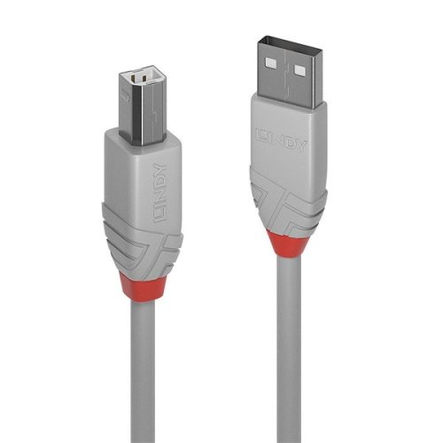 LINDY Kábel USB 2.0 A - B Anthra Line, M/M 5m, fehér