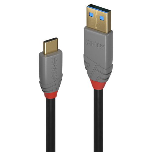 LINDY Kábel USB 3.2 Gen2 A - C, 5A, 10Gbps, M/M  1,5m, fekete