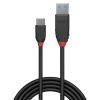 LINDY Kábel USB 3.2 Gen1 A - C Black Line, M/M  0,15m, fekete