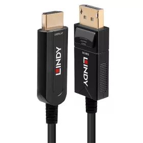   LINDY Kábel Optikai DisplayPort 1.2 HDMI - DP, 4K@60Hz, 18G, M/M, 10m, fekete