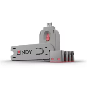   LINDY Dugó biztonsági, Port Blocker, USB + kulcs, rózsaszín (4db dugó + 1db kulcs)