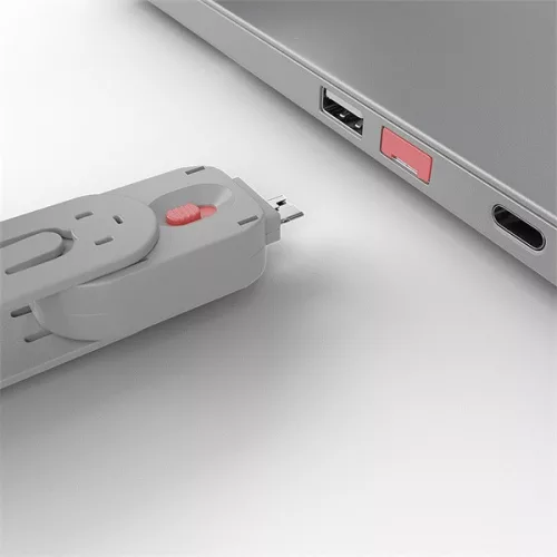 LINDY Dugó biztonsági, Port Blocker, USB + kulcs, rózsaszín (4db dugó + 1db kulcs)