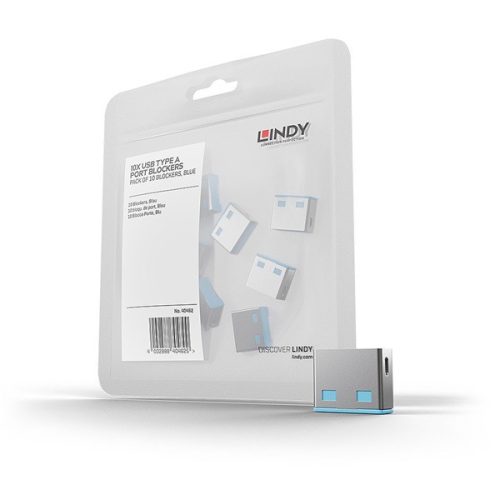 LINDY Dugó biztonsági USB A, kék (10db/csomag)