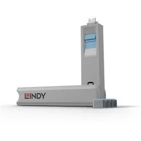   LINDY Dugó biztonsági, Port Blocker, USB C + kulcs, kék (4db dugó + 1db kulcs)