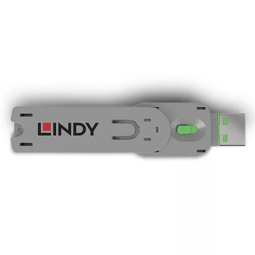 LINDY Dugó biztonsági, Port Blocker, USB A kulcs, zöld