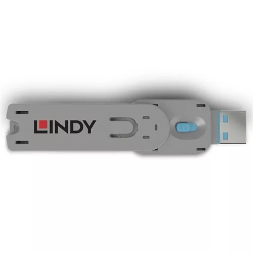 LINDY Dugó biztonsági, Port Blocker, USB A kulcs, kék