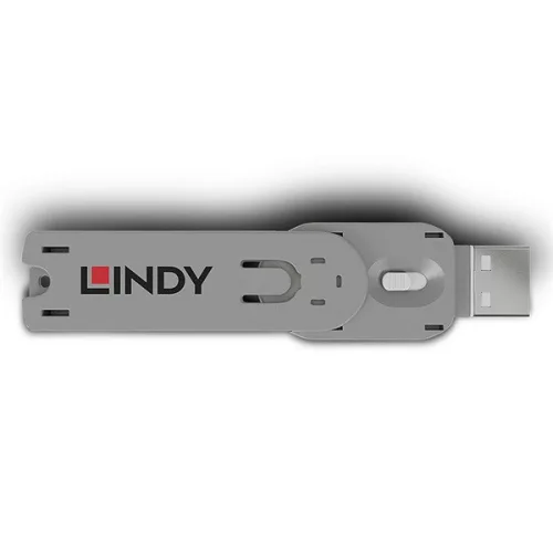 LINDY Dugó biztonsági, Port Blocker, USB A kulcs, fehér