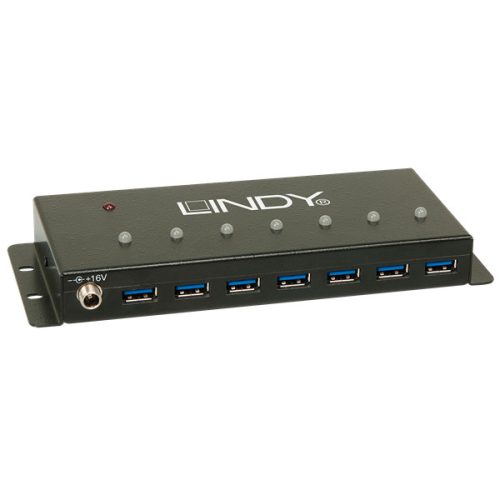 LINDY HUB, USB 3.2 Gen1, fém, 7 port