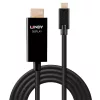 LINDY Kábel USB-C - HDMI 2.0, 18Gbps, 4K@60Hz, M/M   3m, fekete