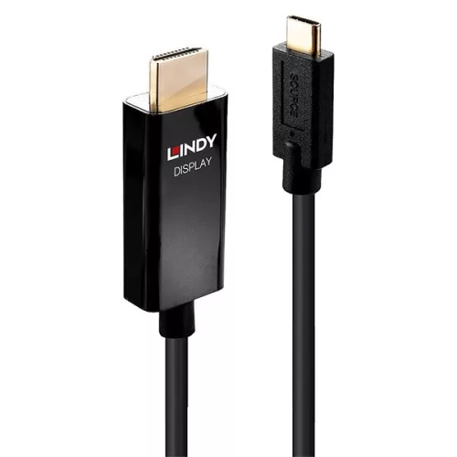 LINDY Kábel USB-C - HDMI 2.0, 18Gbps, 4K@60Hz, M/M   3m, fekete