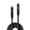 LINDY Aktív Kábel USB-C 3.2 Gen2, C - C, DisplayPort DP 1.4 Hybrid kábel, Video Support 4K@30Hz, M/M,  10m, fekete