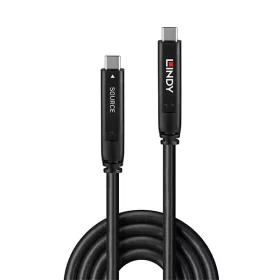   LINDY Aktív Kábel USB-C 3.2 Gen2, C - C, DisplayPort DP 1.4 Hybrid kábel, Video Support 4K@30Hz, M/M,  10m, fekete