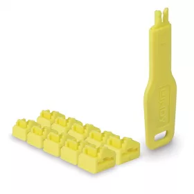   LINDY Dugó biztonsági, Port Blocker, RJ45 + kulcs, sárga (10db dugó + 1db kulcs)