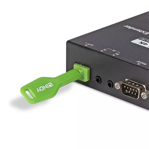 LINDY Dugó biztonsági, Port Blocker, SFP port blocker + kulcs, zöld (10db dugó + 1db kulcs)