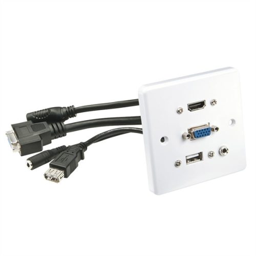 LINDY Fali lemez Multi AV, HDMI, VGA, 3.5mm és USB, műanyag