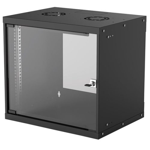 INTELLINET fali rack, 19",  9U, 400x540x487, IP20-védelem, Fekete