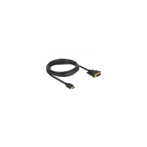 DELOCK Kábel DVI 24+1 DVI - HDMI, kétriányú, 2K@60Hz, M/M,  2m, fekete