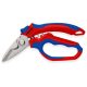 KNIPEX Olló hajlított villanyszerelő krimpelési hellyel 0,5–6 mm2 és 10–25 mm2 méretekhez, 56 HRC, 160 mm