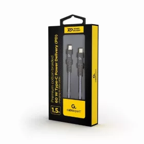   GEMBIRD Cablexpert Kábel USB 2.0 C - C, FLAT, töltő/adat 60W, M/M 1,5M, szürke
