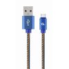 GEMBIRD Cablexpert Kábel USB 2.0 A - C farmer borítású, M/M 1m, kék