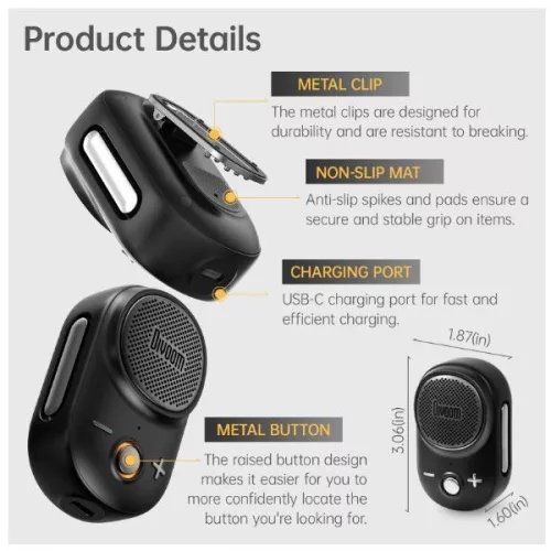 DIVOOM Hangszóró, csíptethető, Bluetooth, ITOUR-S, fehér