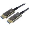 PREMIUMCORD kábel aktív optikai, HDMI, 48Gbps, 8K@60, M/M,  10m, fehér hálós