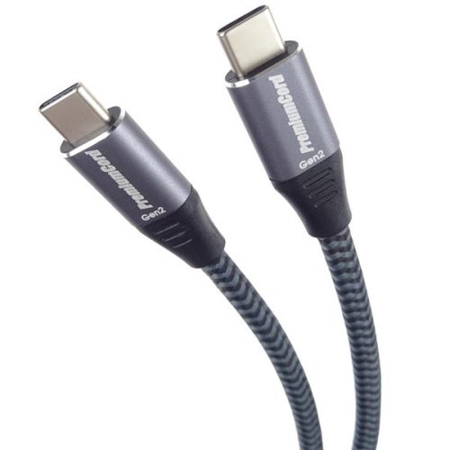 PREMIUMCORD Kábel USB 3.2 Gen 2x2, C - C, 100W, 5A, 20Gbit/s, M/M,   3m, szürke