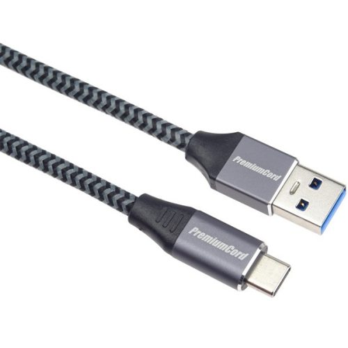 PREMIUMCORD Kábel USB 3.2 Gen 1, 5Gbit/s, A - C, M/M,   3m, szürke